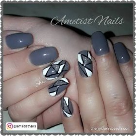60 Stylish Gray And White Nails That Make You Stand Out 35