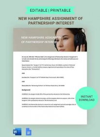 New Hampshire Assignment Of Partnership Interest Template