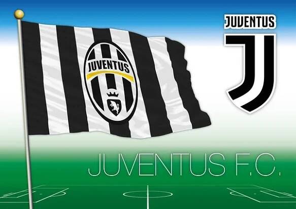 Juventus Fc vlajky a těsnění — Ilustrace