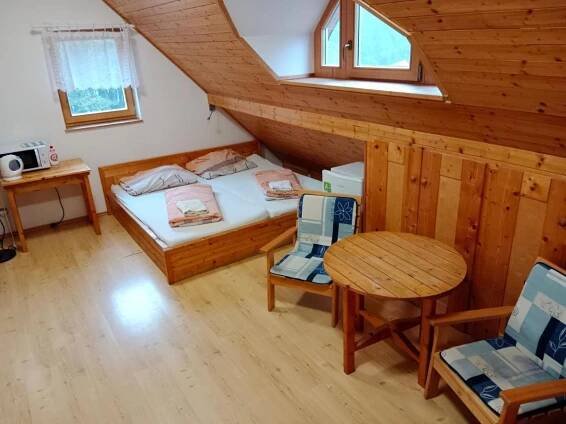 Postel nebo postele na pokoji v ubytování Wellness Penzion Eva