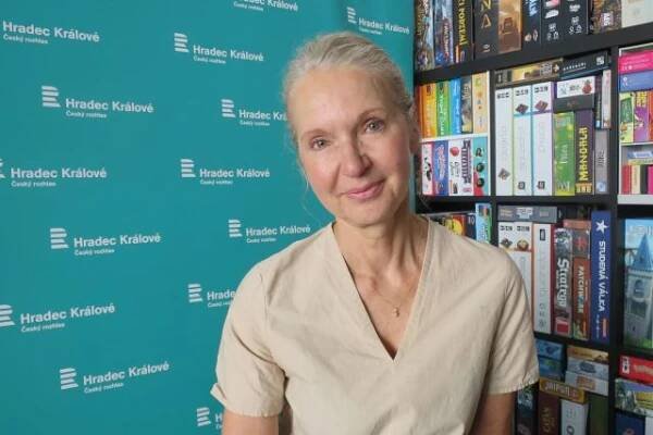 Irena Obermannová v rozhlasové kavárně v Hradci Králové | foto: Milan Baják,  Český rozhlas