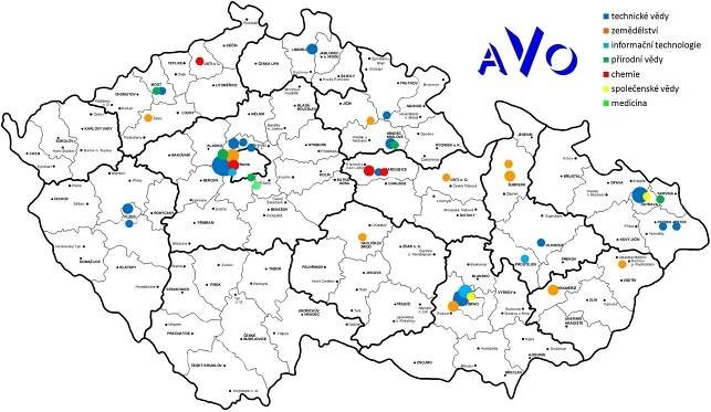 Mapa členů AVO