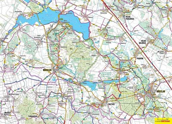 Pavlovské vrchy - mapa Pálavy a okolí