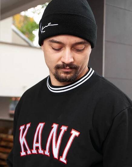 Mikina Karl Kani College Crew black/red/white