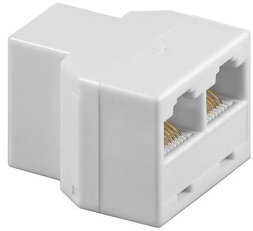 Rozdvojka RJ45/2xRJ45, F/2xF, bílá