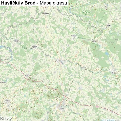 Havlíčkův Brod - mapy | Kurzy.cz