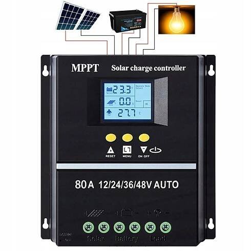 REGULÁTOR NABÍJENÍ LCD PANELŮ 12V/24V/36V/48V USB SOLÁRNÍ REGULÁTOR 80A