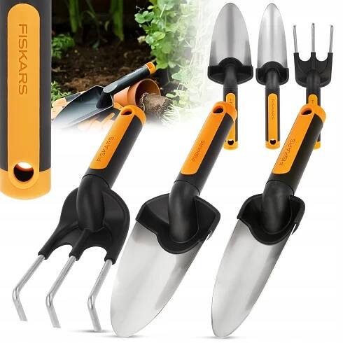 Zahradní lopatka Grabky Drápky SADA 3 zahradních NÁSTROJŮ Fiskars OCEL za 979.00CZK - Allegro