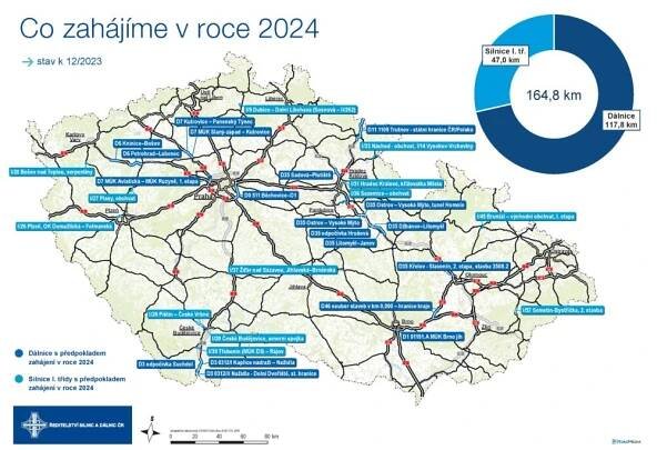 Přehled staveb, které zahájíme v roce 2024 - Ředitelství silnic a dálnic s. p. pro Jihomoravský kraj