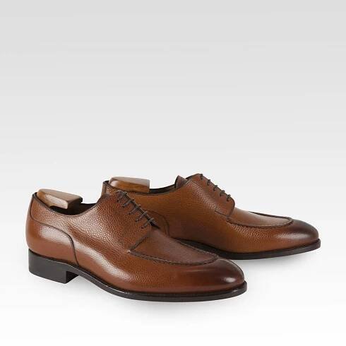 Carlos Santos Split Toe Derby Grain Havana Patina