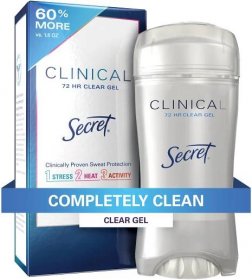 Secret Clinical Strength Clear Gel Antiperspirant and Deodorant, Completely Clean, 2.6 oz - Walmart.com