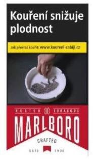 Kartonové balení tvrdá krabička cigarety s filtrem Marlboro Crafted Red 100's kolek R 156 Kč 10x20 ks