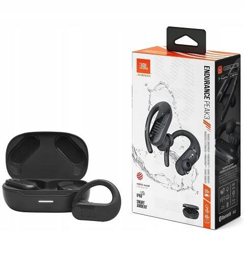 BEZDRÁTOVÁ BLUETOOTH SLUCHÁTKA JBL ENDURANCE PEAK 3 100% ORIGINÁL ČERNÁ