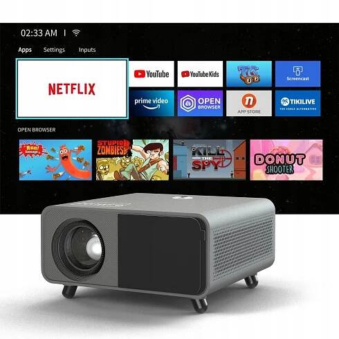 Projektor mini WiFi Android FULL HD 4K 16500lm Autofocus Bluetooth