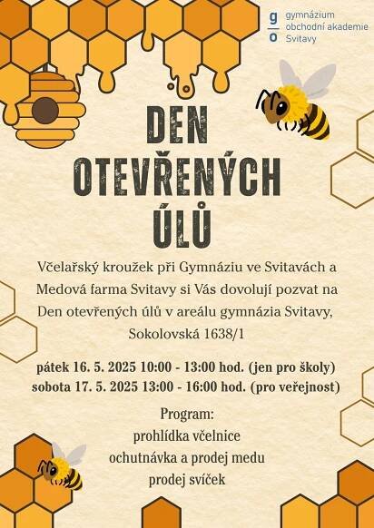 Pozvánka na Den otevřených úlů – Gymnázium, obchodní akademie a jazyková škola Svitavy