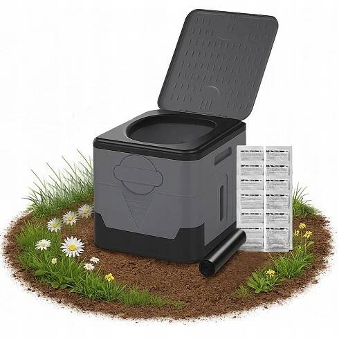 TURISTICKÁ PŘENOSNÁ BIVAKOVACÍ TOALETA SKLÁDACÍ WC KEMP VELKÝ 20 L 150 KG za 541.00CZK - Allegro