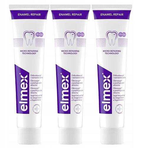 3x Elmex Enamel Repair F+Zn zubní pasta 75 ml