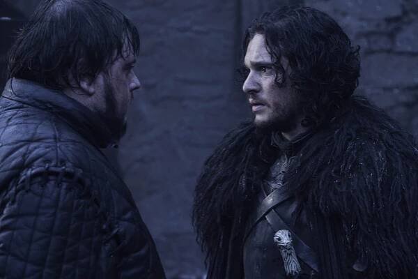 Hra o trůny - Strážci na Zdi - Z filmu - John Bradley, Kit Harington