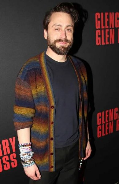 Kieran Culkin poses at the opening night of David Mamet's 