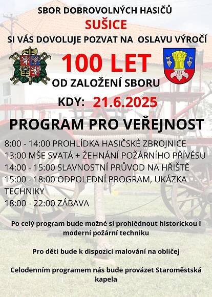SDH Sušice - 100 let od založení sboru