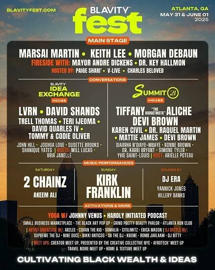 Flyer for Blavity Fest 2025. Atlanta events. 