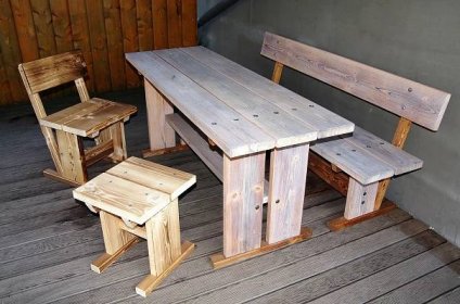 Zahradní nábytek set stůl + lavice 1600 opál.+kartáč.+olej /8446,-Kč/ set s DPH