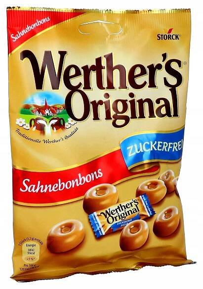 Bonbóny bez cukru Karamelky 70 g Werther's Original Storck mléčné karamelové Stav balení originální