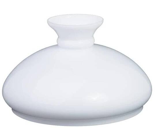 Petrolejová lampa skleněné bílé stínítko 343 aladin s otvorem 300 mm - Starožitnosti