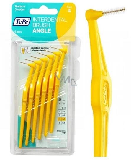 TePe Angle Interdentalbürsten 0,7 mm gelb 6 Stück - VMD parfumerie - drogerie
