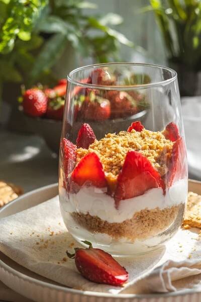 Jahodový dezert s mascarpone a slaným karamelom, Jahodový dezert s mascarpone a slaným karamelom