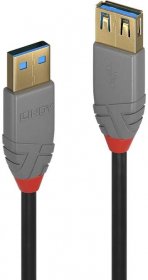 Kábel USB 3.0 A-A M/F 0.5m, Super Speed, Anthra Line, čierny - Predlžovacie | Kabel.sk