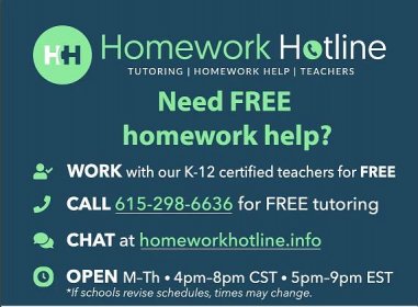 Free Homework Help Hotline - FMS PTO