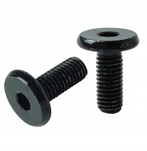 10 x šroub M8 x 20 mm s plochou hlavou na imbus, nábytkový šroub, metrický, černý