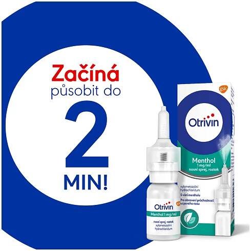 Otrivin Menthol 1 mg/ml nosní sprej při léčbě ucpaného nosu 10 ml