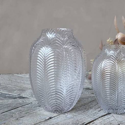 Skleněná váza Leaf Pattern 26cm