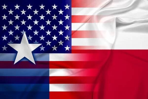 Mává Usa a Vlajka státu Texas — Stock obrázek