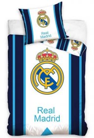 Bavlnené obliečky Real Madrid Blue Stripes, 140 x 200 cm, 70 x 80 cm