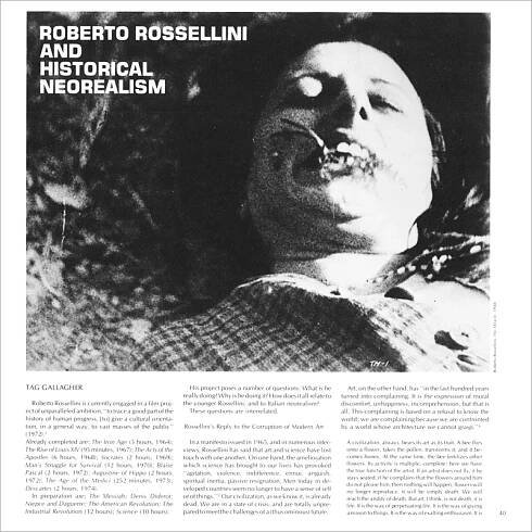 Roberto Rossellini and Historical Neorealism