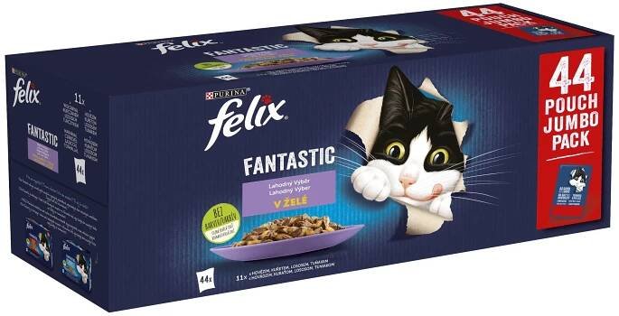 Purina Felix Fantastic Adult kapsička hovězí/kuřecí/tuňák/losos 44x 85 g od 280 Kč