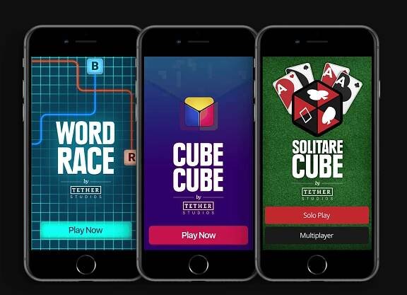 Word Race, Cube Cube, Solitare Cube Splash Screens