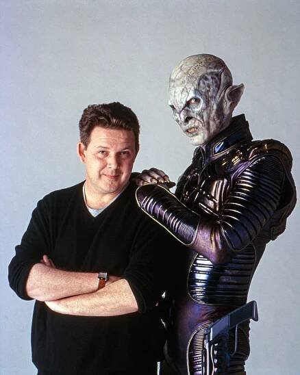 STAR TREK: NEMESIS, from left: John Logan, Ron Perlman, 2002. 