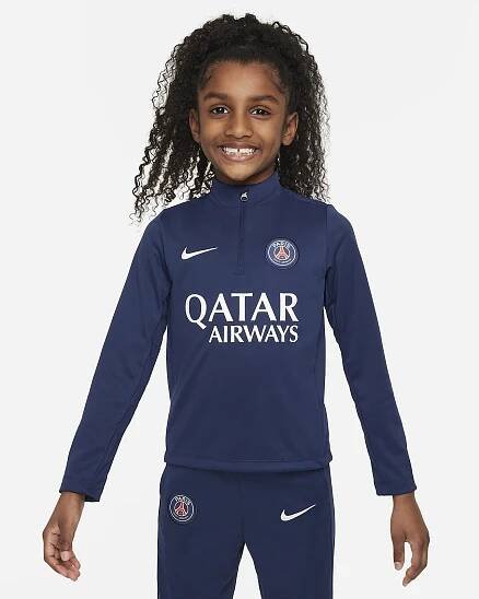 Fotbalové tréninkové tričko Nike Paris Saint-Germain Academy Pro pro malé děti - Midnight Navy/Bílá