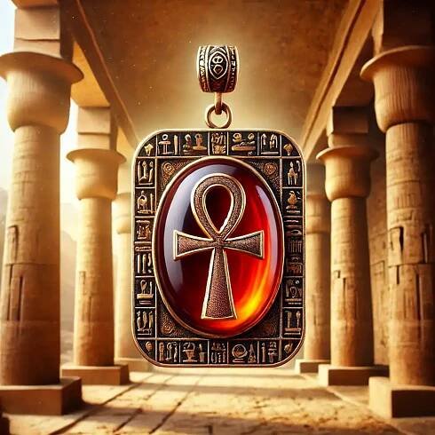 Klenot s egyptskými hieroglyfy a ankh symbolem, starověké egyptské motivy, egyptologie, šperky inspirované Egyptem, originální kříž s hieroglyfy, egyptská kultura a symboly, mystické a historické šperky, etnické šperky pro sběratele a milovníky historie, egyptské artefakty a šperky, starověké egyptské artefakty a šperky, egyptské symboly a amulety, Egyptologické šperky pro nadšence a sběratele.