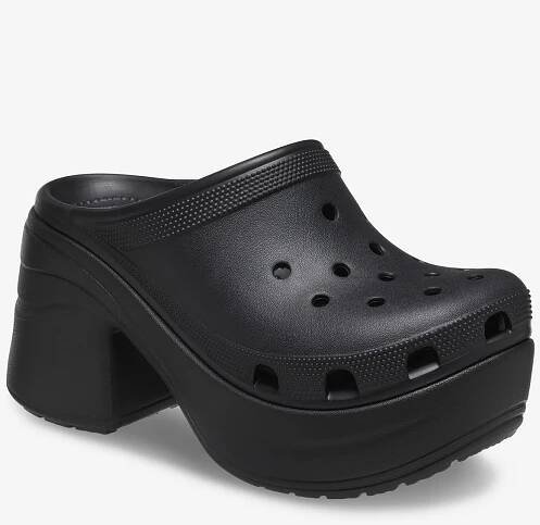 Crocs Černé dámské pantofle na podpatku Crocs Siren Clog