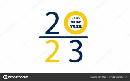 Šťastný Nový Rok 2023 Modrý Žlutý Text Bílém Pozadí Koncept — Stock Fotografie © shutter2u #609576082