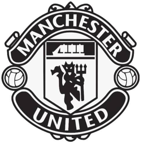 man united logo bw