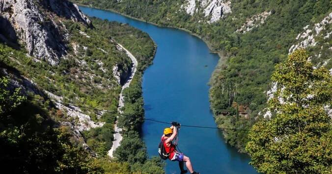 Omiš: Kaňon Cetina: 3hodinový zážitek na zipline