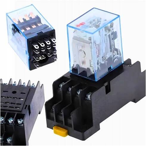 RELÉ STYKAČ 230V AC 2x5A 1x10A SE ZÁKLADNOU 14 PIN IP20 LIŠTA TH35