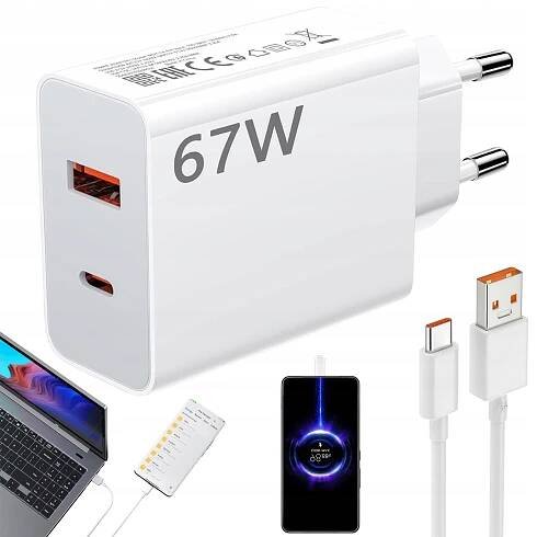 SÍŤOVÁ NABÍJEČKA PRO XIAOMI 14T 13T 13 PRO 12T PRO 14 ULTRA REDMI 67W 1M