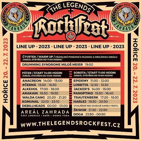 The Legends Rock Fest zveřejnil časový rozpis a vylepšení areálu: Hořice